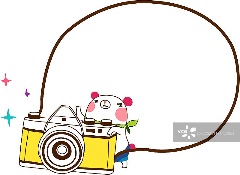 带文案框的可爱动物角色图片素材