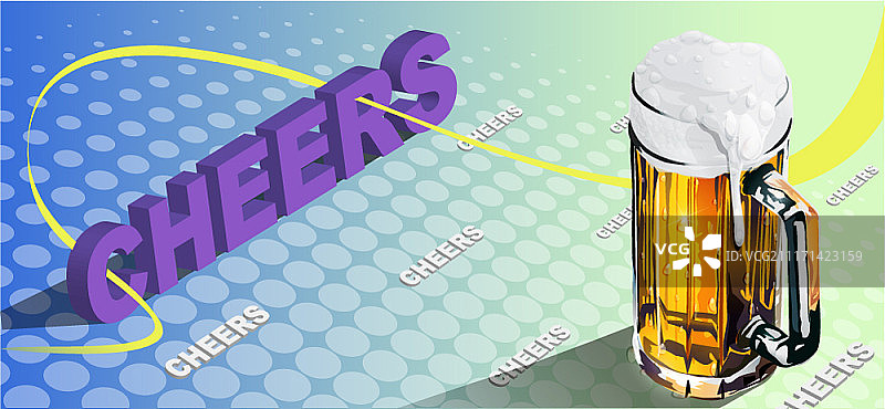 3D渲染：啤酒杯矢量图图片素材