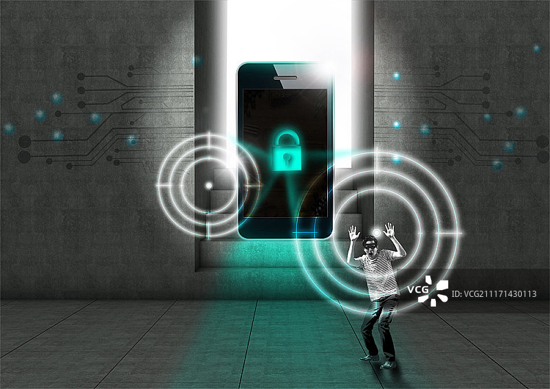 网络安全概念合成图图片素材