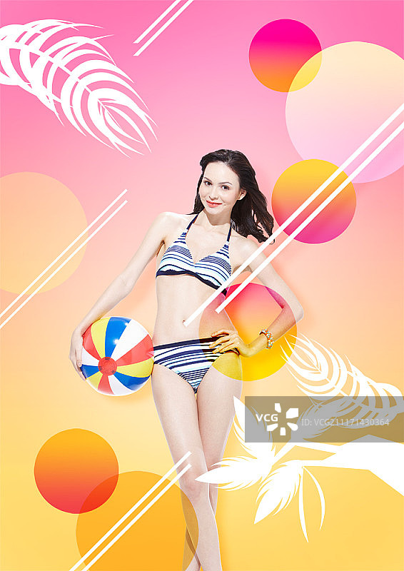 夏季假期概念合成图图片素材