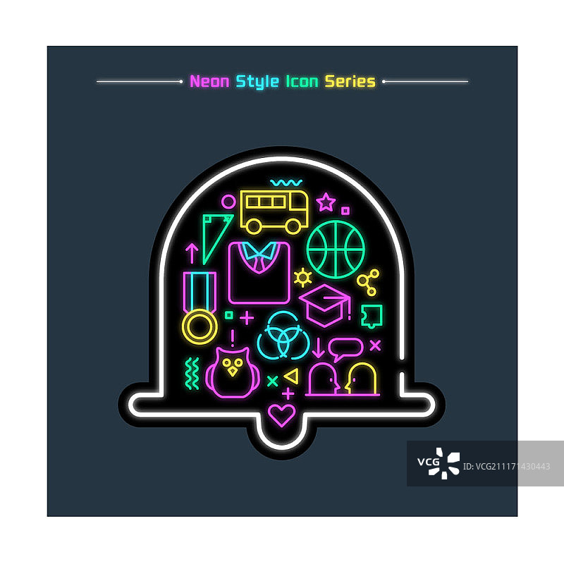 霓虹灯图标集图片素材