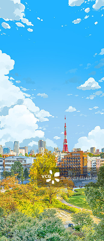 城市景观插画图片素材