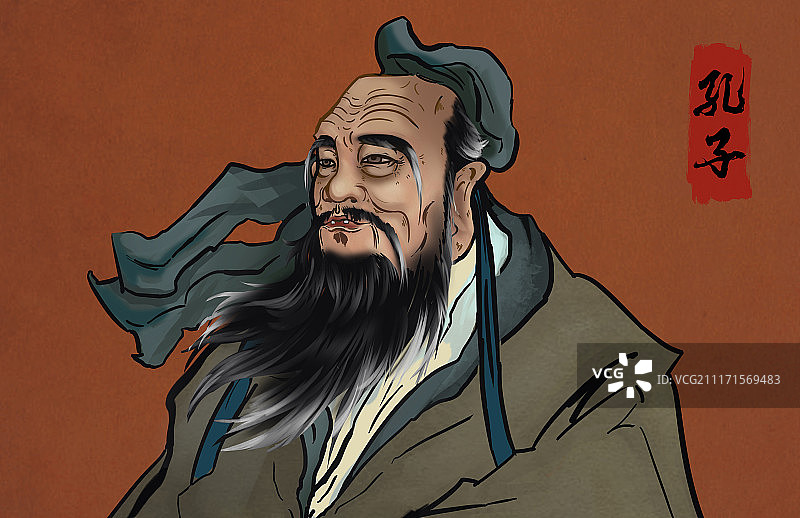 插画-孔子像图片素材