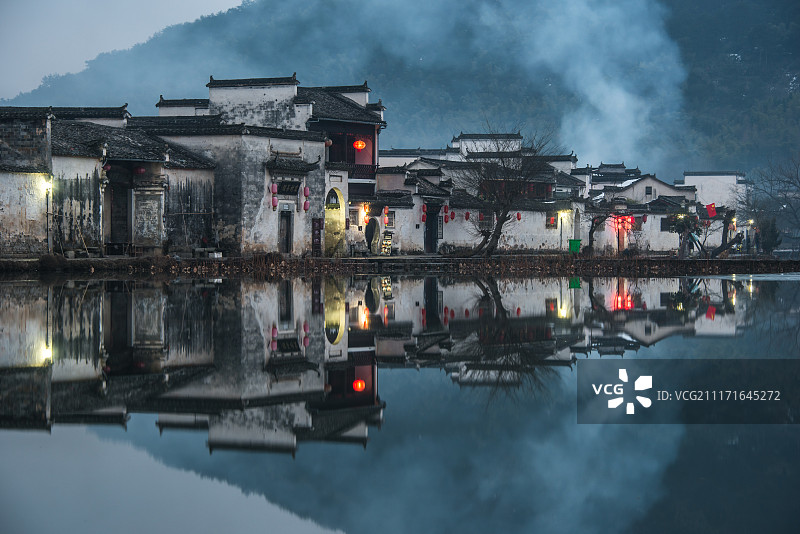 宏村倒影图片素材