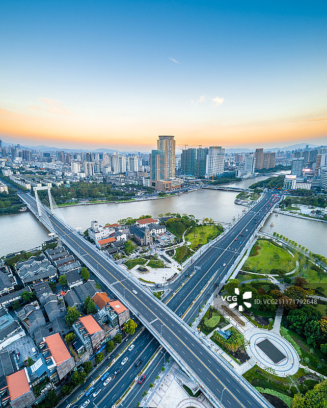 宁波三江口航拍全景图片素材