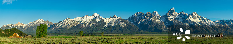 莫尔顿谷仓大提顿全景图片素材