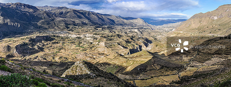 秘鲁科尔卡大峡谷全景图片素材