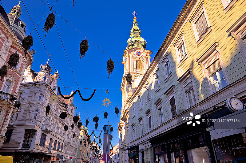 格拉茨主广场城市风光图片素材