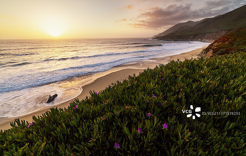 加拉帕塔海滩的日落图片素材