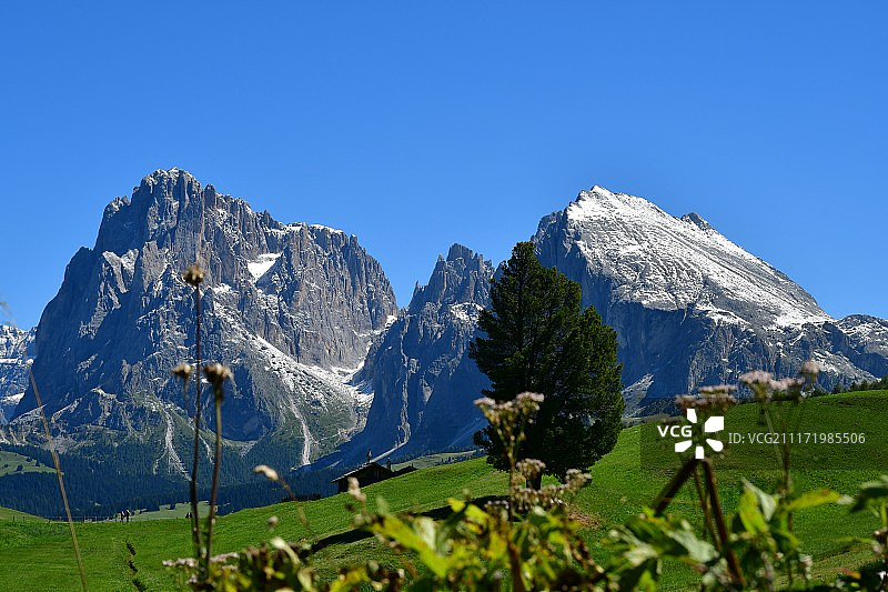 萨索隆戈峰和萨索皮亚托峰图片素材
