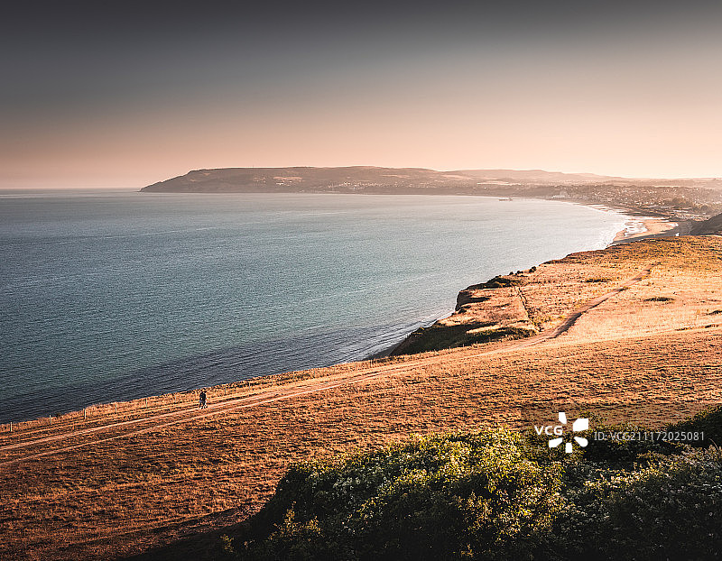 傍晚漫步 - 怀特岛卡尔弗当图片素材