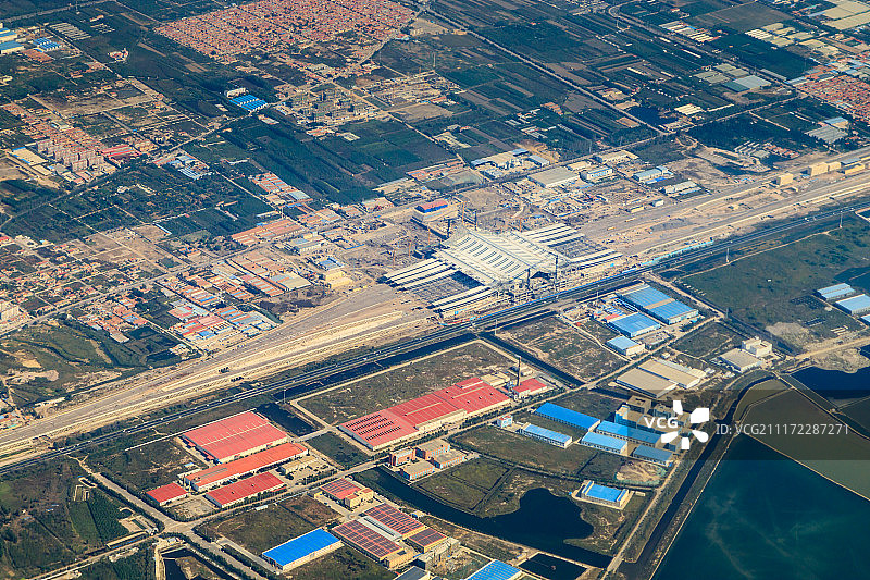 济青高铁红岛站航拍图片素材