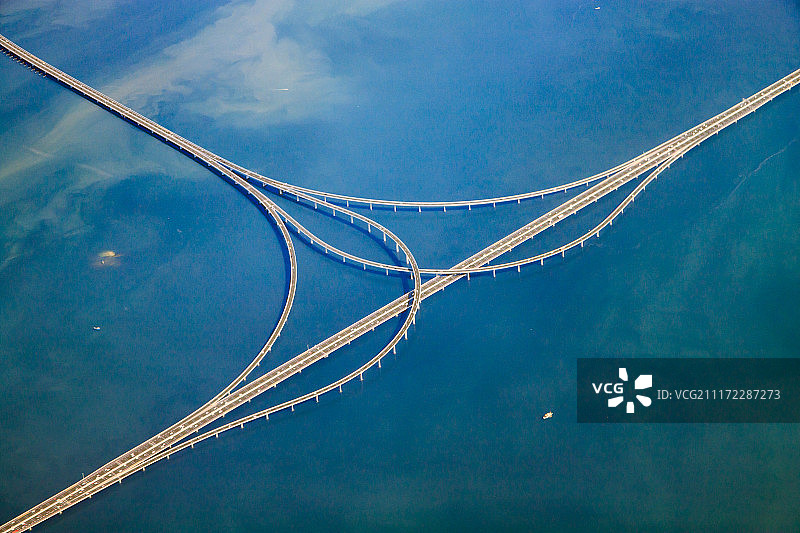 胶州湾跨海大桥航拍图片素材