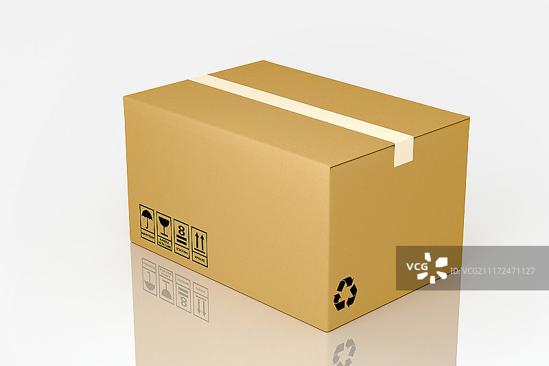一个纸箱放在地面上图片素材
