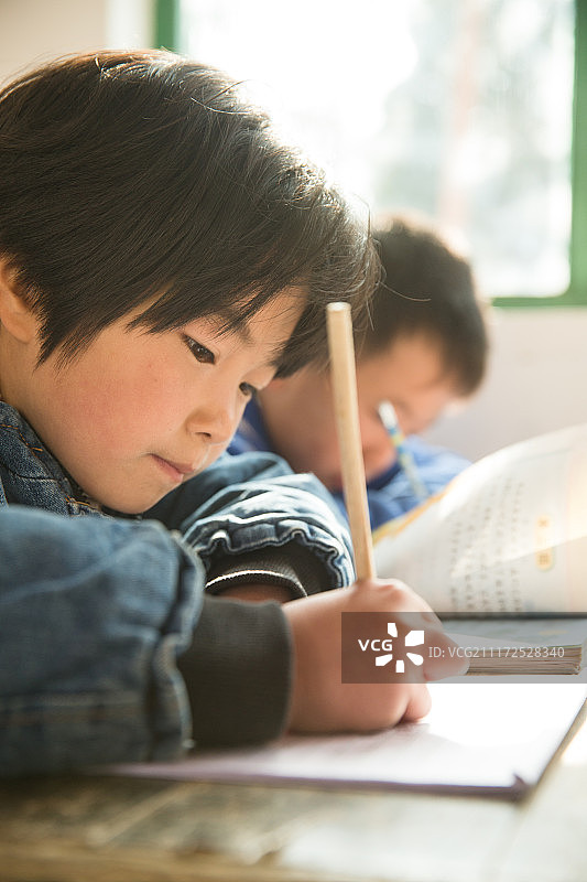 乡村小学里的小学女生图片素材