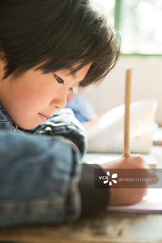 乡村小学里的小学女生图片素材