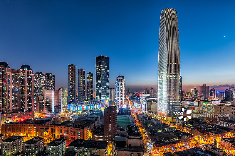 天津CBD夜景图片素材
