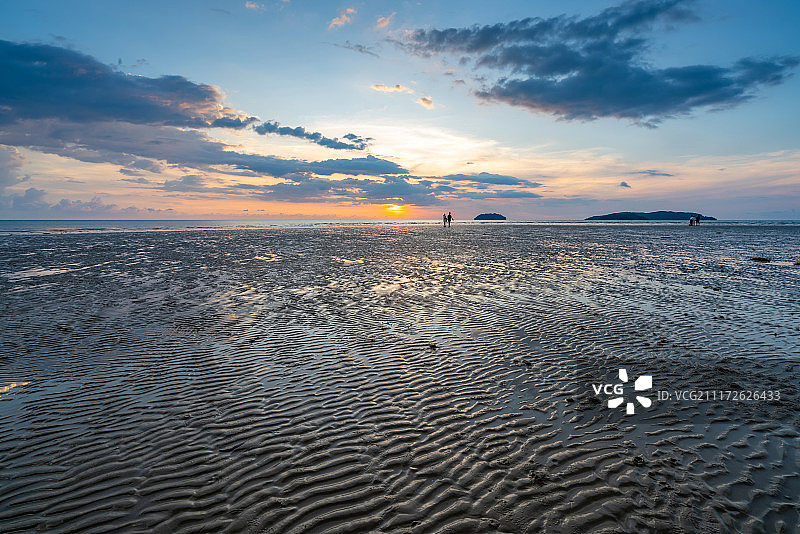 马来西亚丹绒亚路海滩日落图片素材