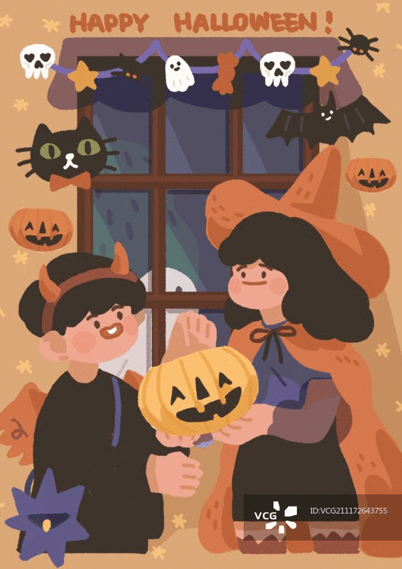 开心万圣节图片素材