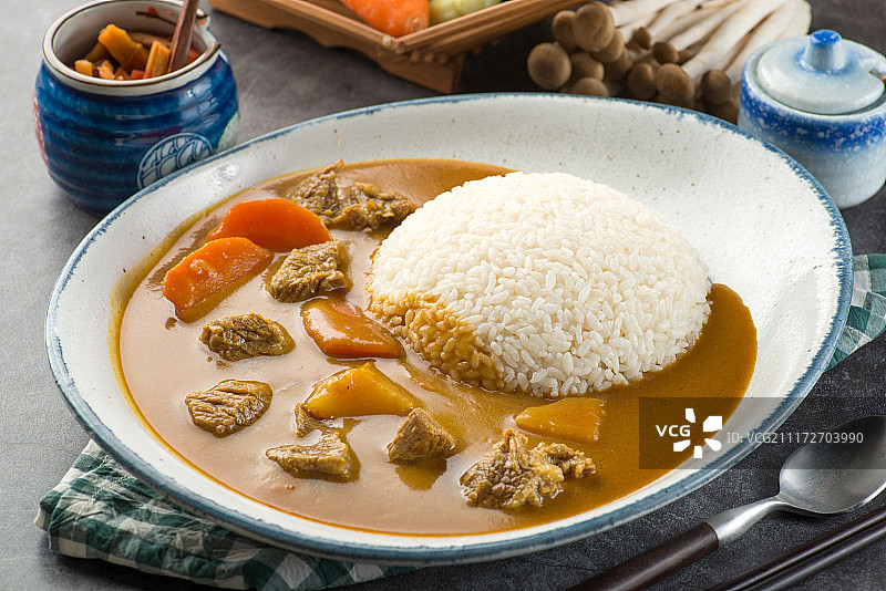 咖喱牛肉饭图片素材