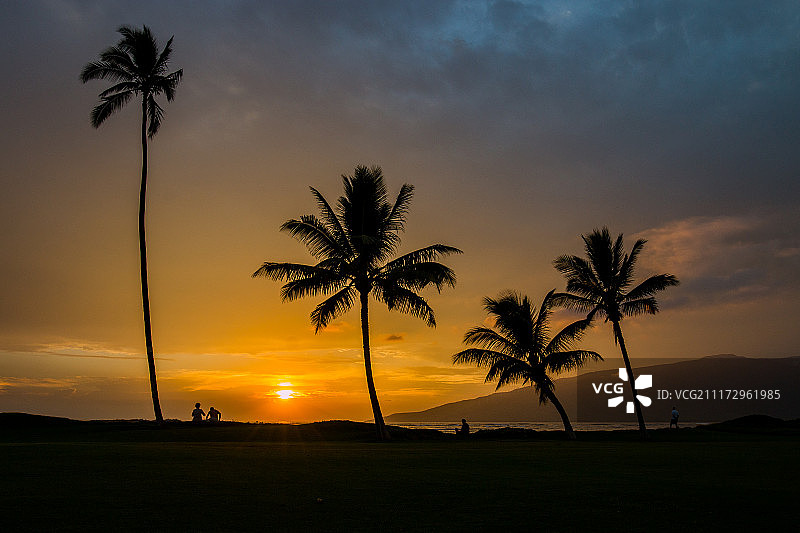毛伊岛日落图片素材