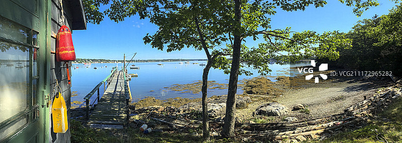 从美国缅因州卡斯廷罗杰斯岛向外看图片素材