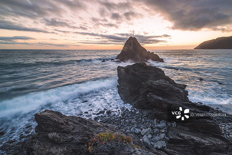 塞斯特里莱万特日落后图片素材