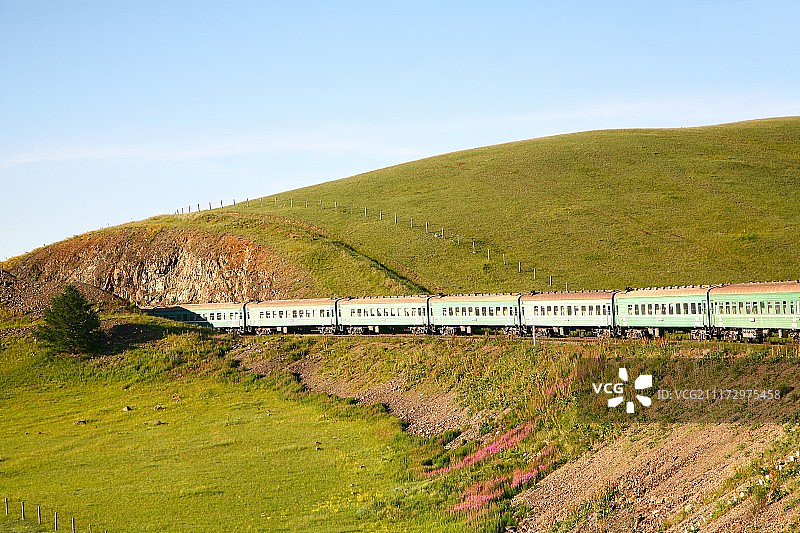 通往蒙古乌兰巴托的西伯利亚铁路图片素材