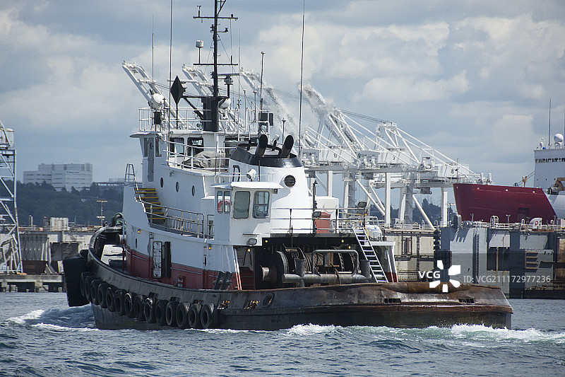 埃利奥特湾的拖船图片素材