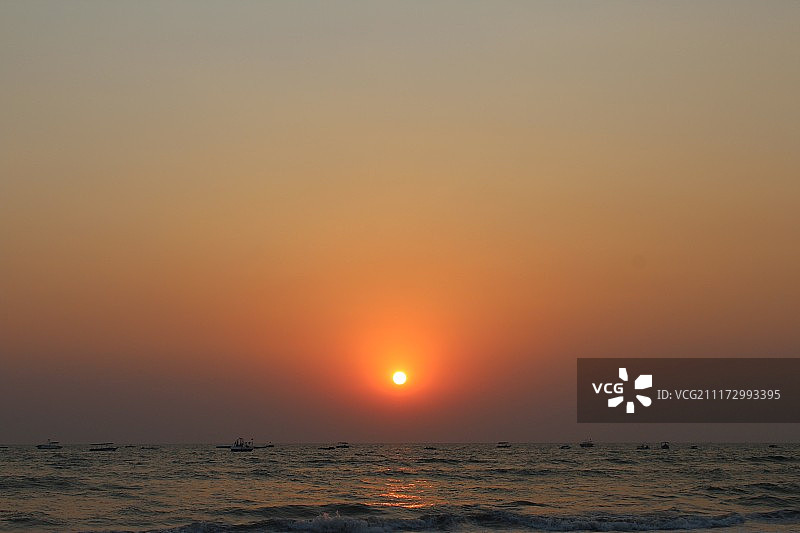 日落时分的海景风光图片素材