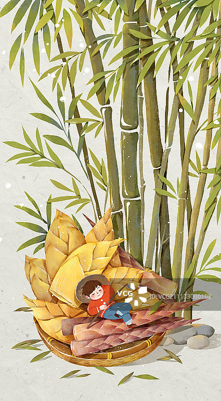 竹林挖笋图片素材