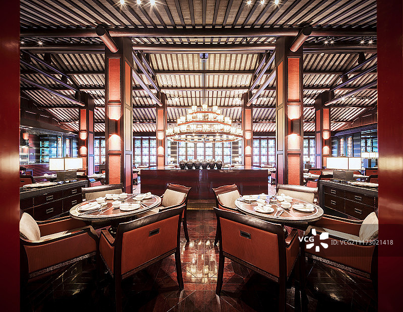 古色古香的中式餐厅图片素材
