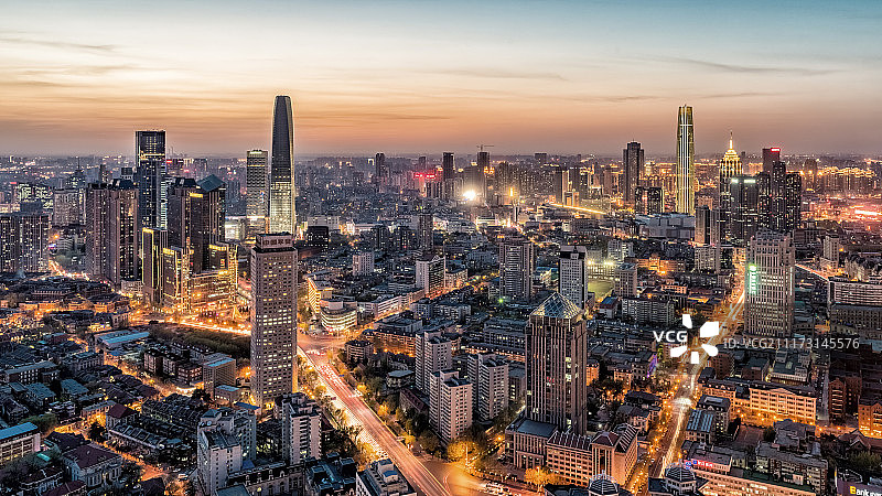 天津城市夜景图片素材