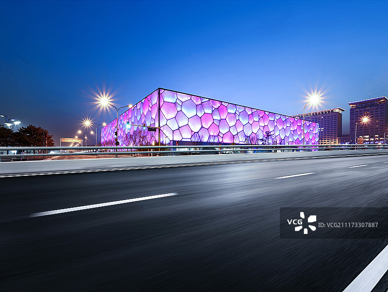 北京水立方城市路面图片素材