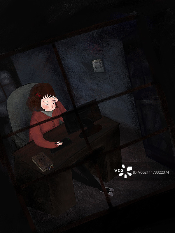 一个人学习工作图片素材