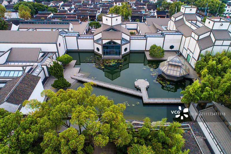 苏州博物馆 航拍图片素材