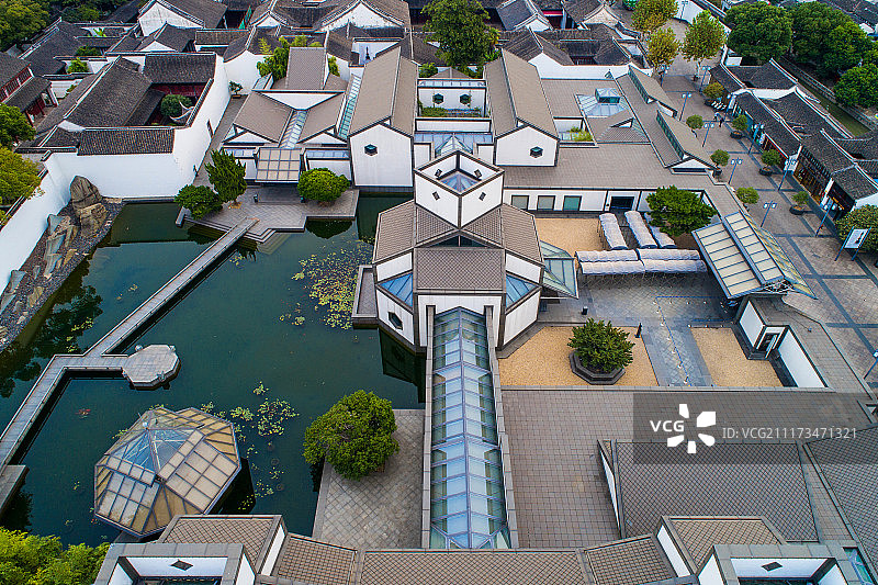 苏州博物馆 航拍图片素材