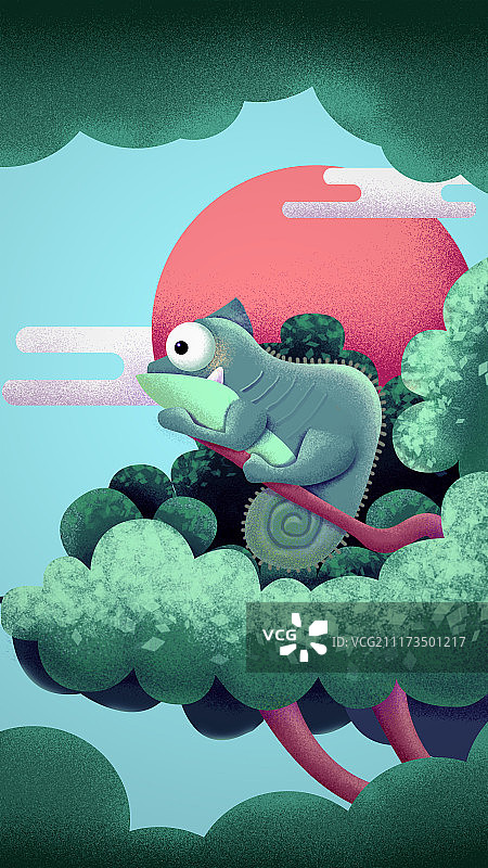 异宠发呆变色龙图片素材