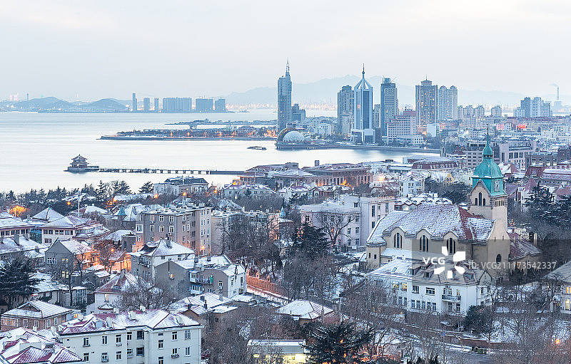 青岛雪景图片素材