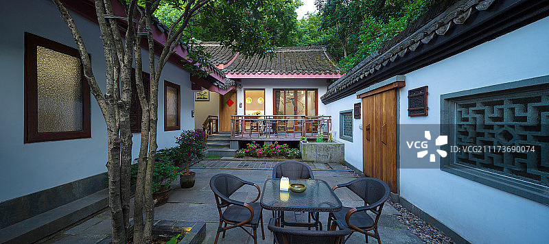 现代中式庭院图片素材