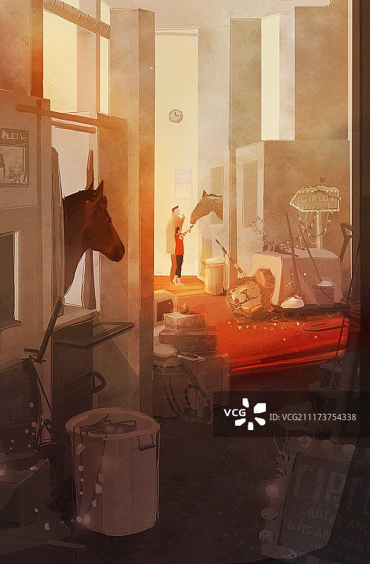 马厩里的马图片素材