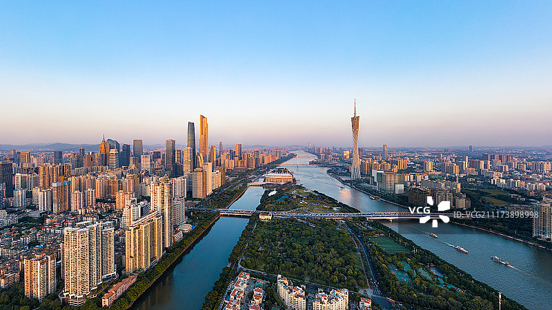 广州大桥全景航拍图片素材