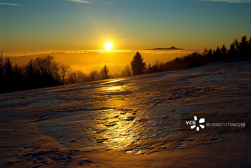 吉泽拉山的日落图片素材