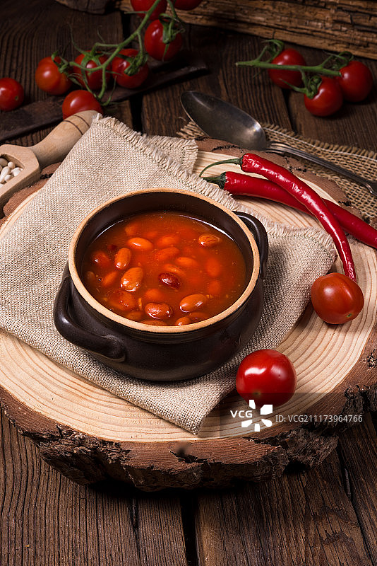 香辣番茄酱豆图片素材