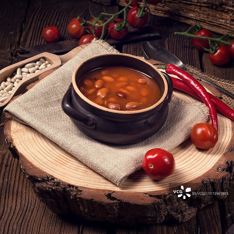 香辣番茄酱豆图片素材