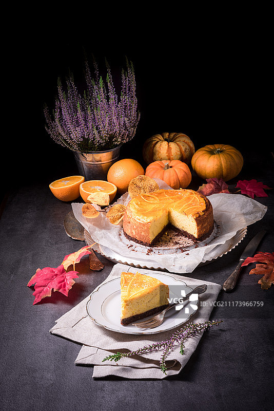 南瓜芝士蛋糕图片素材