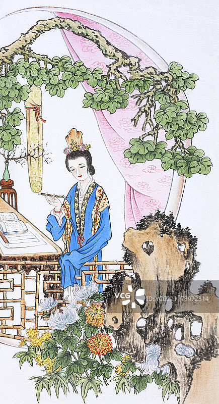 班昭,蔡琰,薛濤,魚玄機,李清照图片素材