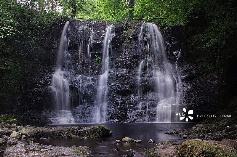 瀑布在森林图片素材