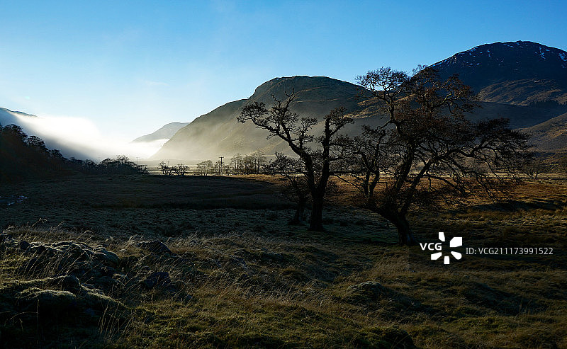 苏格兰高地斯特拉斯科诺的薄雾图片素材