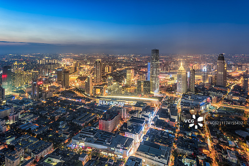 天津CBD夜景图片素材